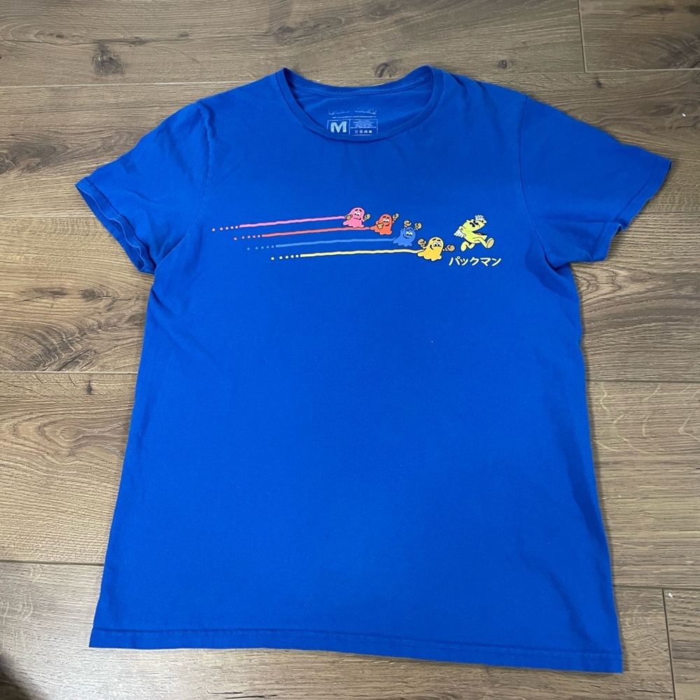 Loot Crate Pac Man Collectible Blue Retro T-Shirt Medium